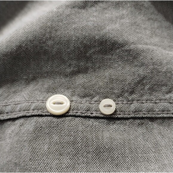 Foundry Shirt Men's 5XL Short Sleeve Gray Oxford Cotton Button Down Pocket - Picture 8 of 12